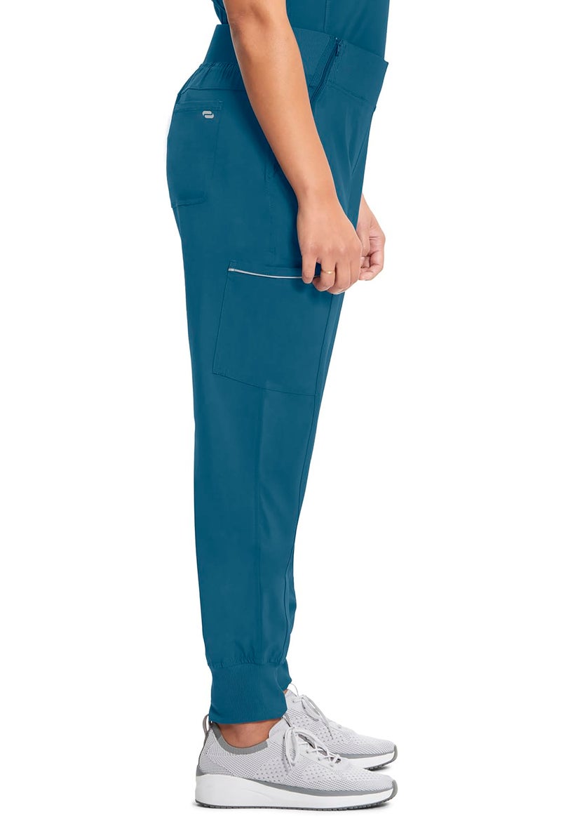 Cherokee Infinity Womens Scrub Jogger Pants, Mid Rise, Moisture Wicking, Wrinkle-Resistant, 360 Stretch, 5 Pockets - CK110A, S, Caribbean Blue - Image 5